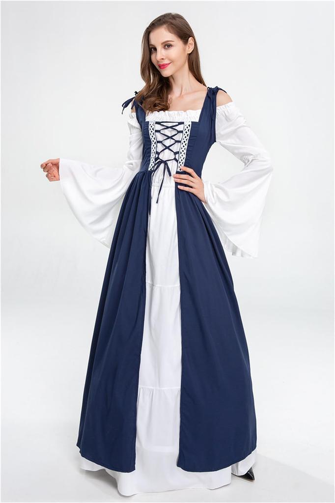 Qichenk Gothic Lolita Long Medieval European Lolita Long Princess Lolita Cute Princess Party Plus S Dress, Costume, Dress, Sleeves, Cosplay, Dress,