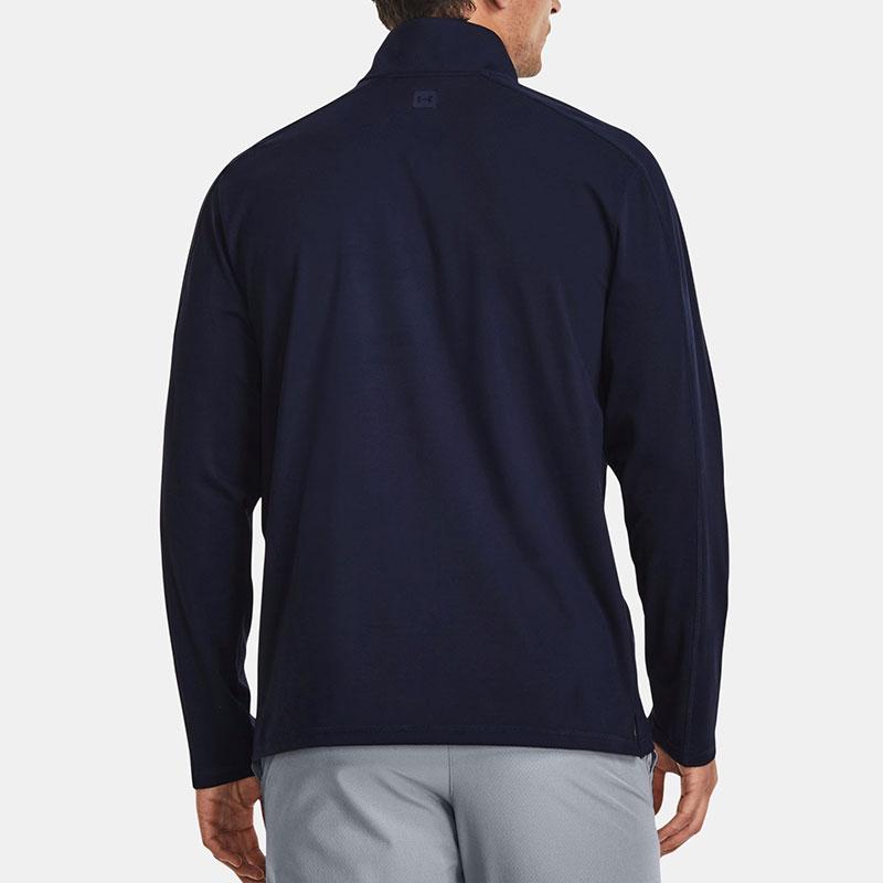 Under Armour Meridian ¼ Zip High Collar Long Sleeve Sports Tee Men Tops Navy-Blue 1379673-410