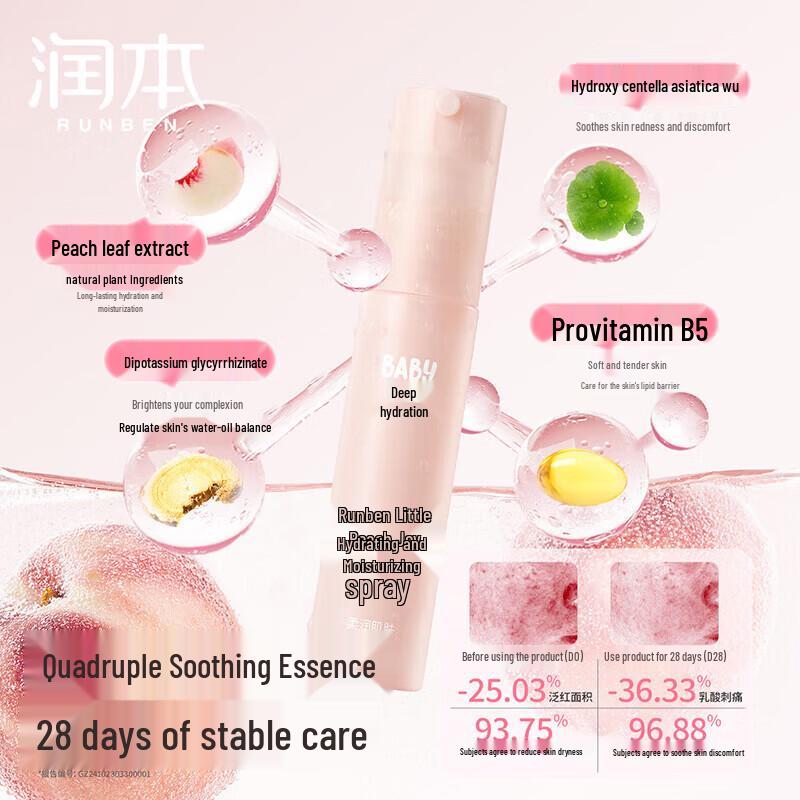 RUNBEN Little Peach Kids Hydrating Moisturizing Spray