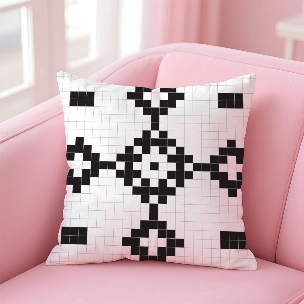 Pixel art print texture Cushion Cover Pillow Case Soft Friendly Fabric  Concealed Zipper