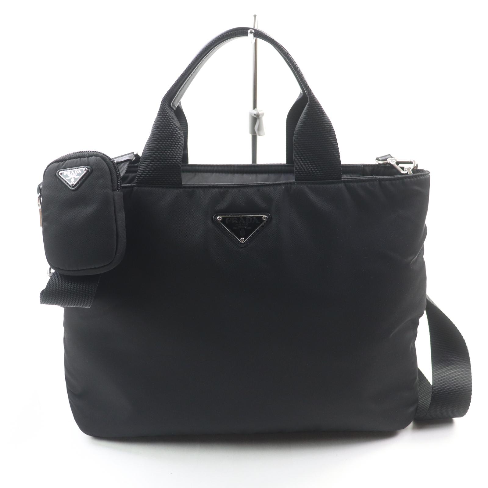 

PRADA Handbag black Nylon Women 1BG867 Used