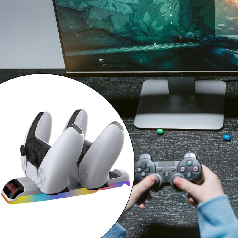 Twin Dock Charger Rack Dock Station Stand Holder Bracket Suitable For Slim Gaming Controller Gamepad Wireless Joystick