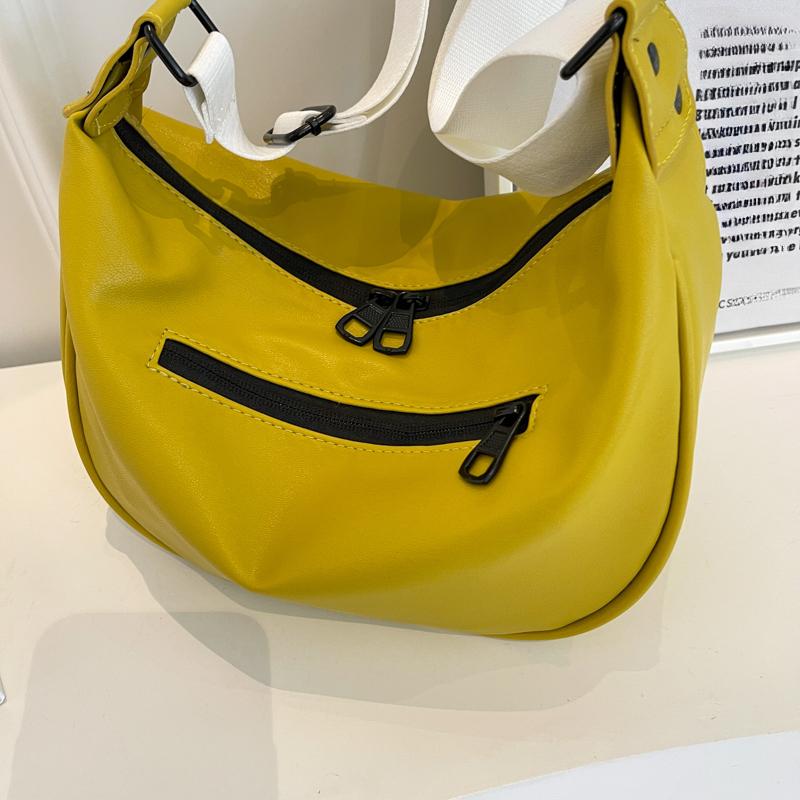 Women Vintage Solid Color Flap Small Saddle Shoulder Underarm Bag Fashion PU Leather Casual Crossbody Bag
