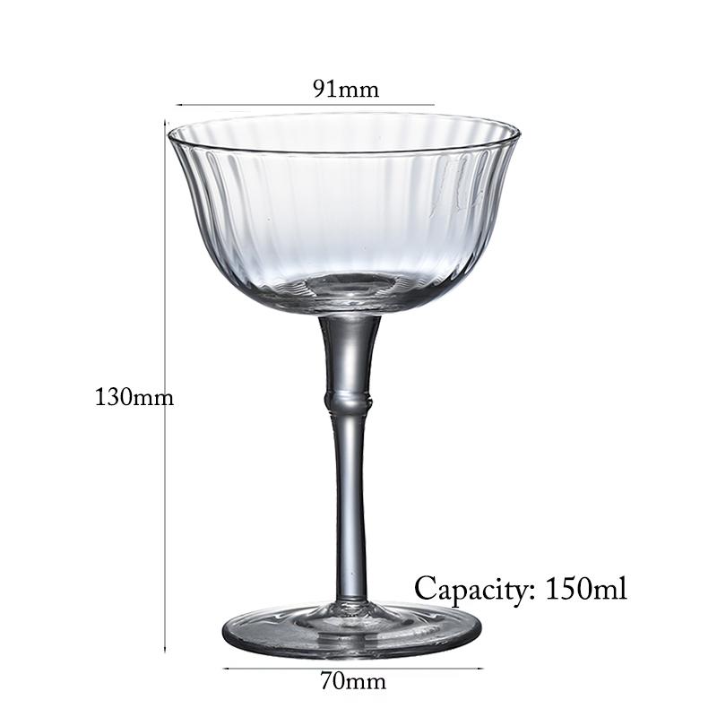 4 buc 150ml Pocal Clasic Ondulat Pahare de Cocktail Martini Pahar de Vin Set de 4
