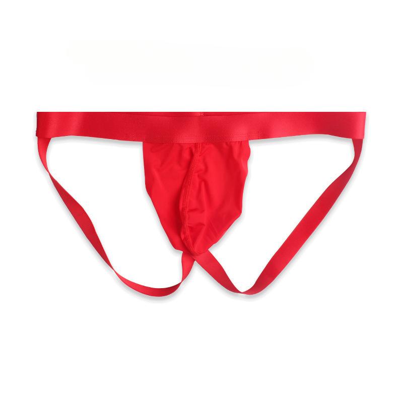 Men's Sexy Thongs And G Strings Seamless Jockstrap Ice Silk Summer Breathable Underwear U Convex Pouch Underpants Bikini Slip