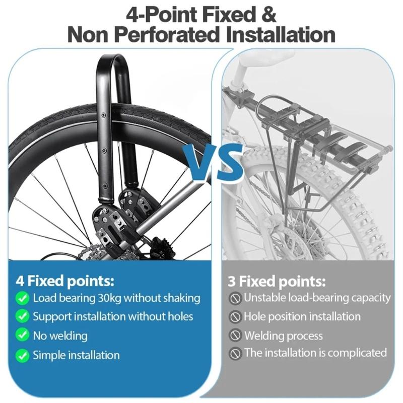 Universal Bike Cargo Rack Tool  Assembly 30kg Capacity  Aluminum Construction