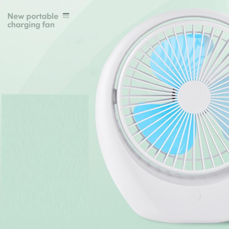 USB Fan Quiet Operation 3Speeds Quiet Operation USB Rechargeable for Home and Office Powerful Cooling