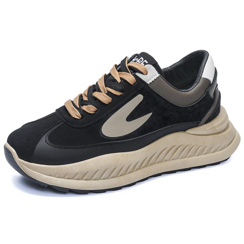 

Мужская обувь мода шнуровка повседневная спортивная обувь четыре сезона мода папина обувь низкая помощь установить ногу толстая подошва кроссовки мужские 39 чёрный