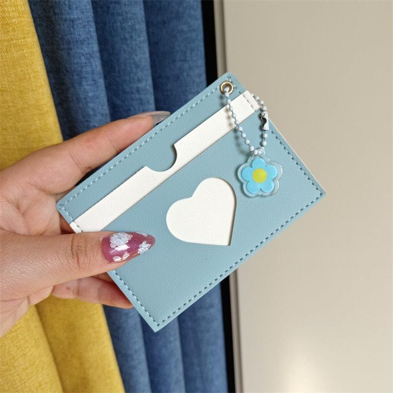 

1pcs Dopamine Card Bag Fashion Love Color blocked Zero Wallet Ultra thin Portable Credit Card Transit Card Cover