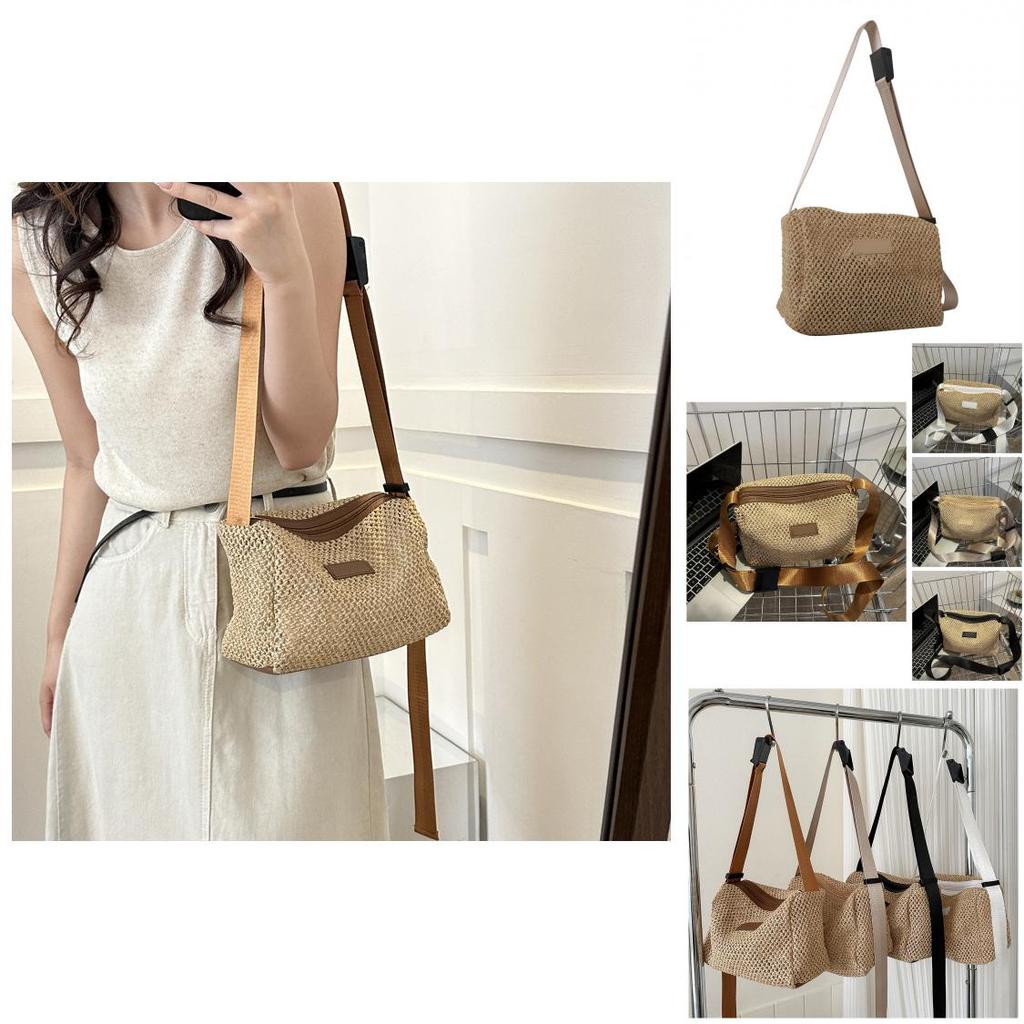 Versatile Medium Sized Woven Handbag Ideal For Daily Outfits And Stylish Vacations