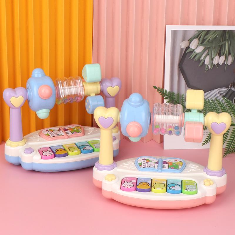 

Новогодний подарок: Детская электронная пианино-клавиатура, развивающая игрушка для детей от 0 до 3 лет, с функцией музыки и вращающейся функцией хлопка в ладоши