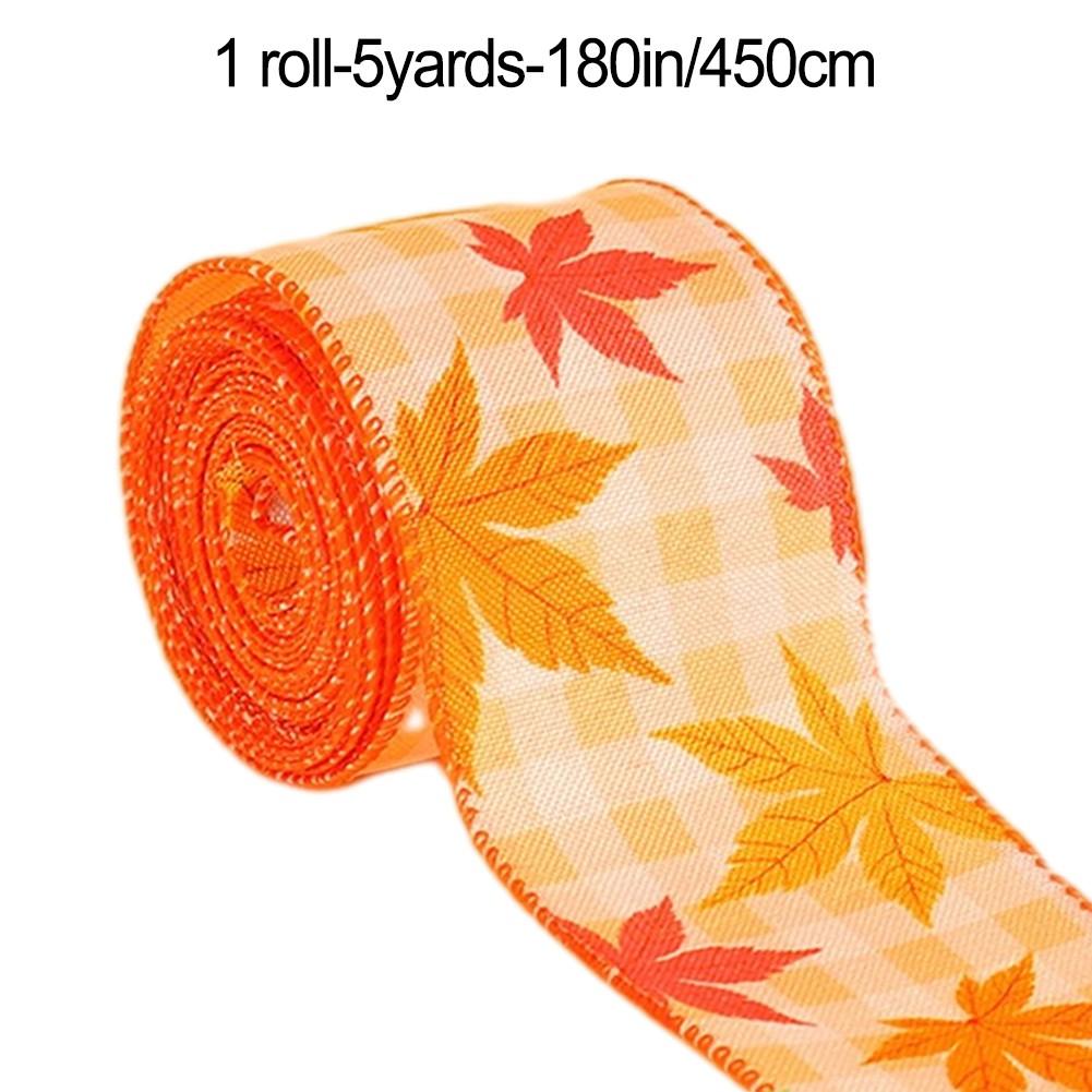 Thanksgiving Ribbon Autumn Harvest Overlock Ribbon Pumpkin