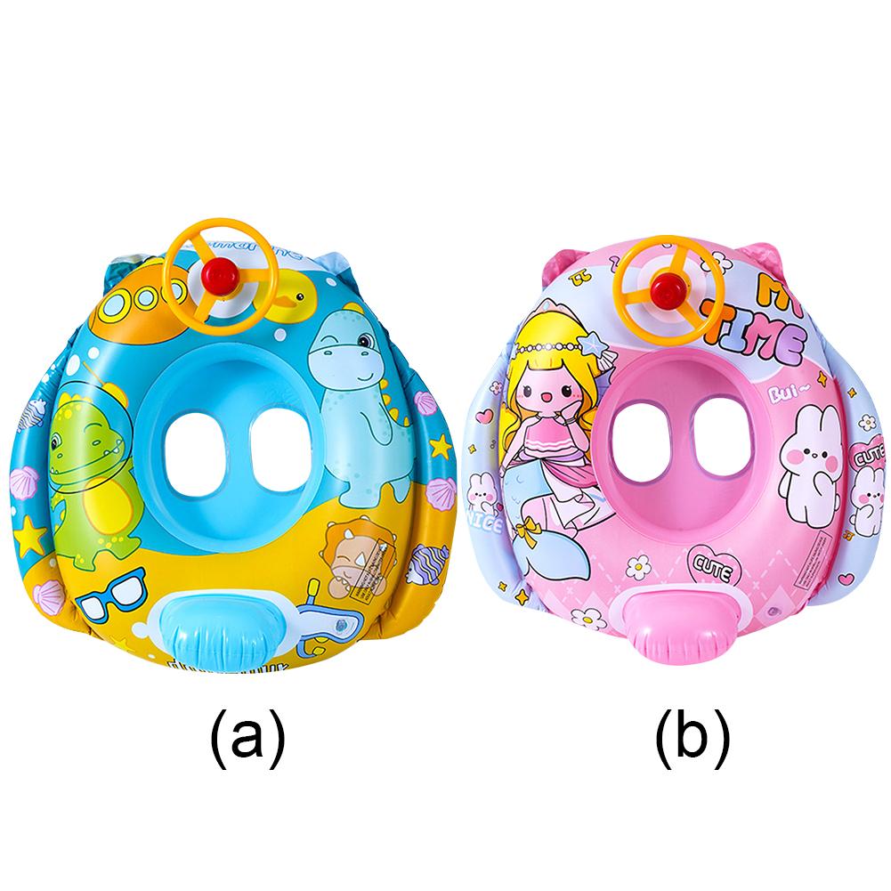 Inflatable Baby Swimming Float Swimming Pool Toys Baby Floats with Steering Wheel Horn Pool Floaties for Age 6-36 Months Toddler