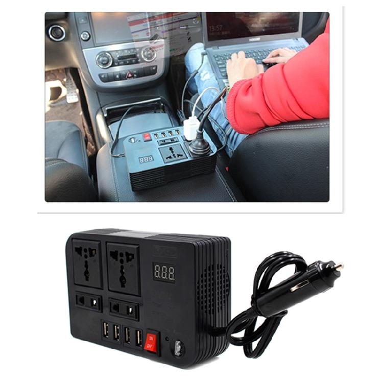 300W Car Power Inversor for DC 12V to AC 220V Converter Inversor Digital Display