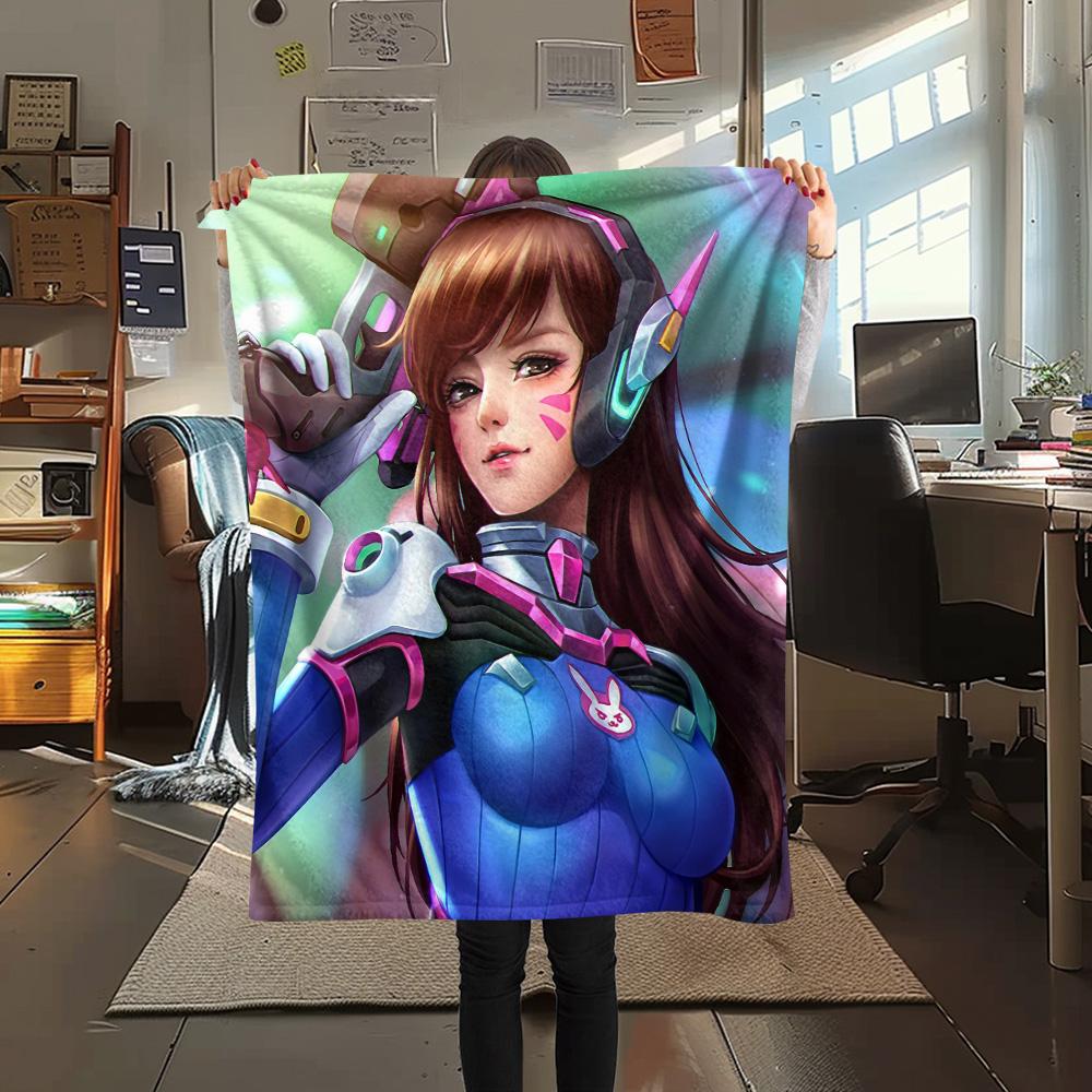 D.Va  Print Flannel Blanket, High quality Comfortable for All Seasons, Home Decor, Warmth and Comfort