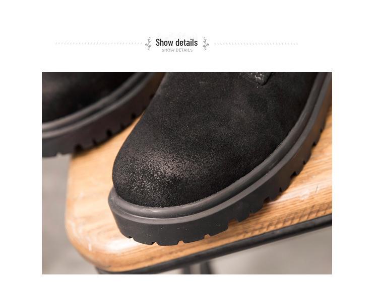 2024 High-Top British Martin Boots: Men’s Retro Cow Suede with Inner Height Increase and Thick Sole