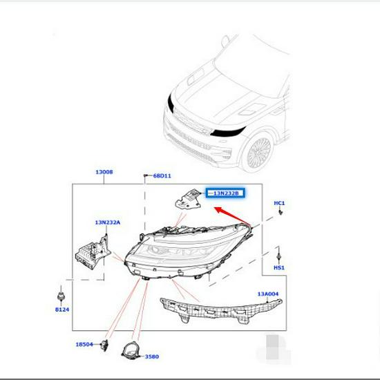 Scheinwerferhalterung für 2023 Land Rover Range Rover Sport, LR167181/LR167179