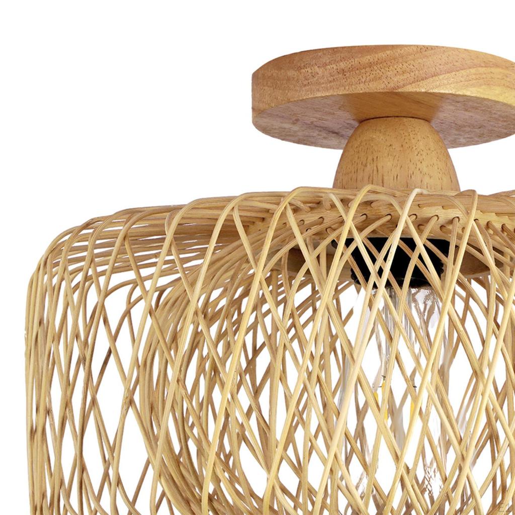 Woven Pendant Lights Shade Ceiling Light Lampshade Antique Lamp Desk Table Hanging