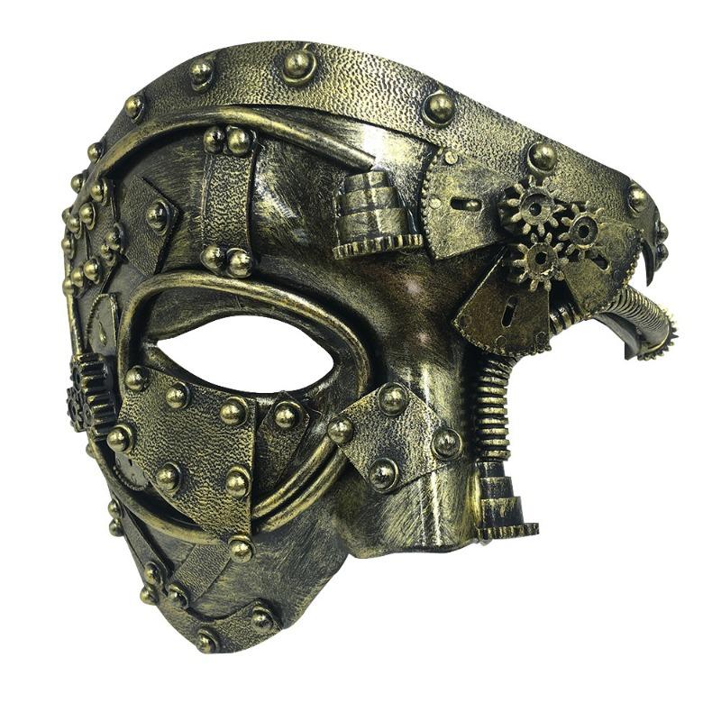 Handmade Halloween Steampunk Masquerade Party Half Face Mask Antique Opera Stage Mardi Gras Dress Up