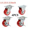 1Pcs/lot 1-1inch Furniture Caster PVC Red Universal Wheel Swivel Caster Roller Wheel For Platform Trolley Accessory