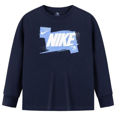 3BRAND Kids' Cotton Long-Sleeve T-Shirt with Color-Block Logo