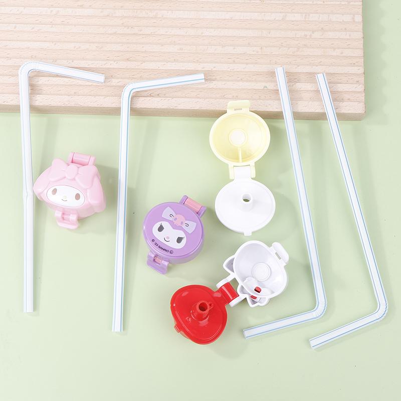 Cartoon Straw Bottle Caps Mineral Milk Drink Plastic Bottle Cap Replacement Toys