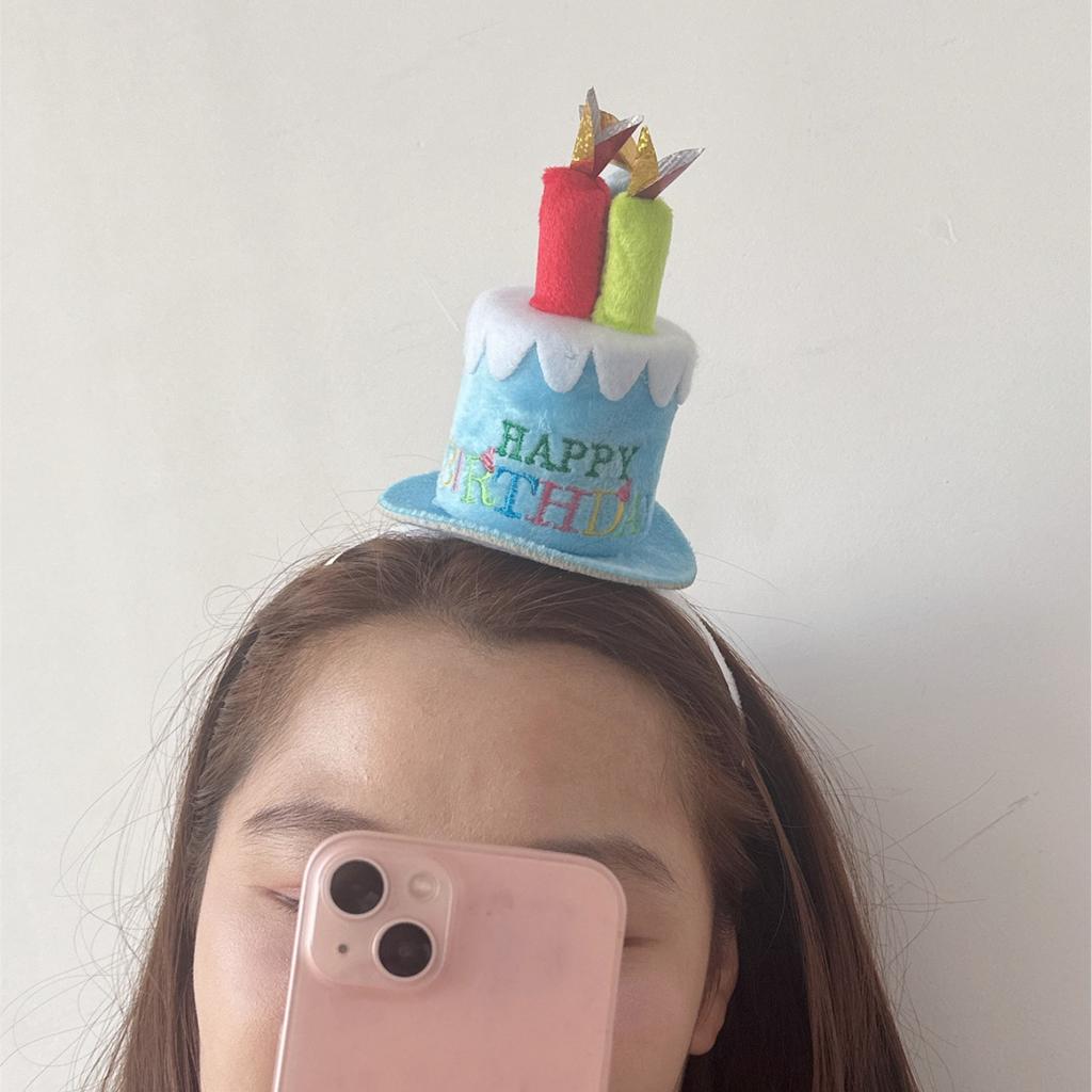 Hair Accessories Birthday Hairband  Candle Happy Birthday Korean Style Headband Cake Colorful Women Hair Hoop Headwear