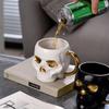 Porcelain White Black Skull Coffee Cup Beer Mug Drinkware For Juice Milk Ceramic Soup Bowls Halloween Gift