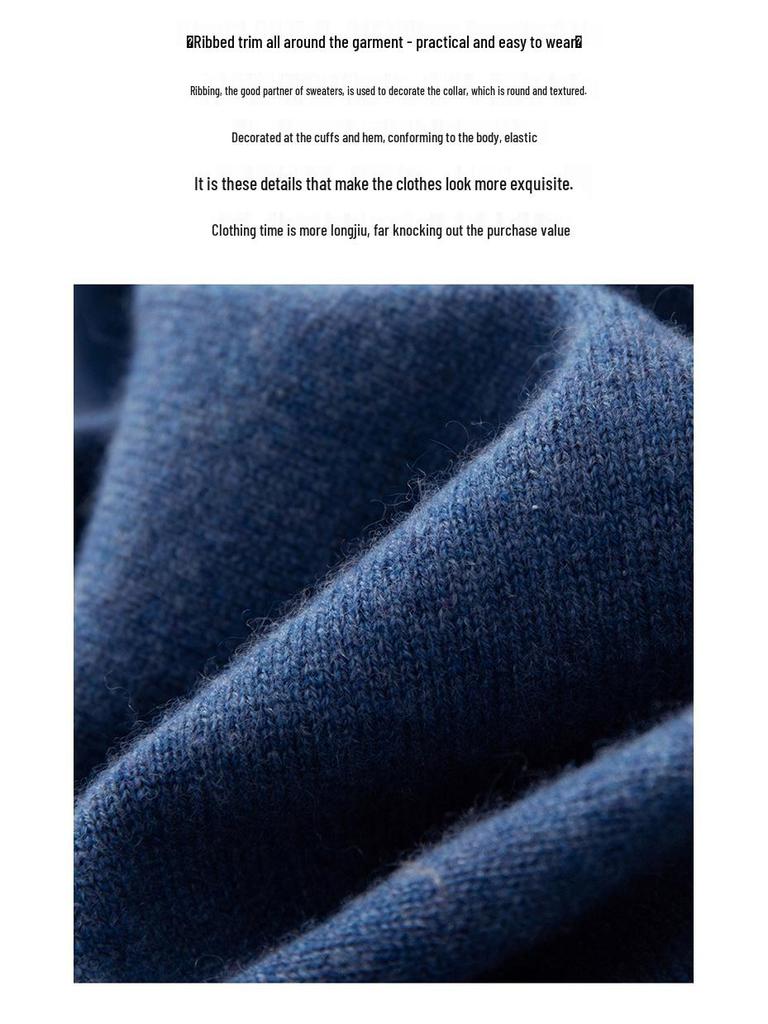 Men's Plus Size High Neck 100% Pure Wool Sweater - Loose Fit, Solid Color Pullover Knitwear