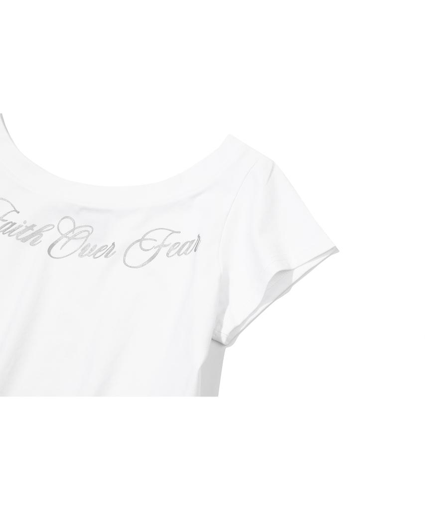 IFYOUWANT Grace One-Shoulder Tee White