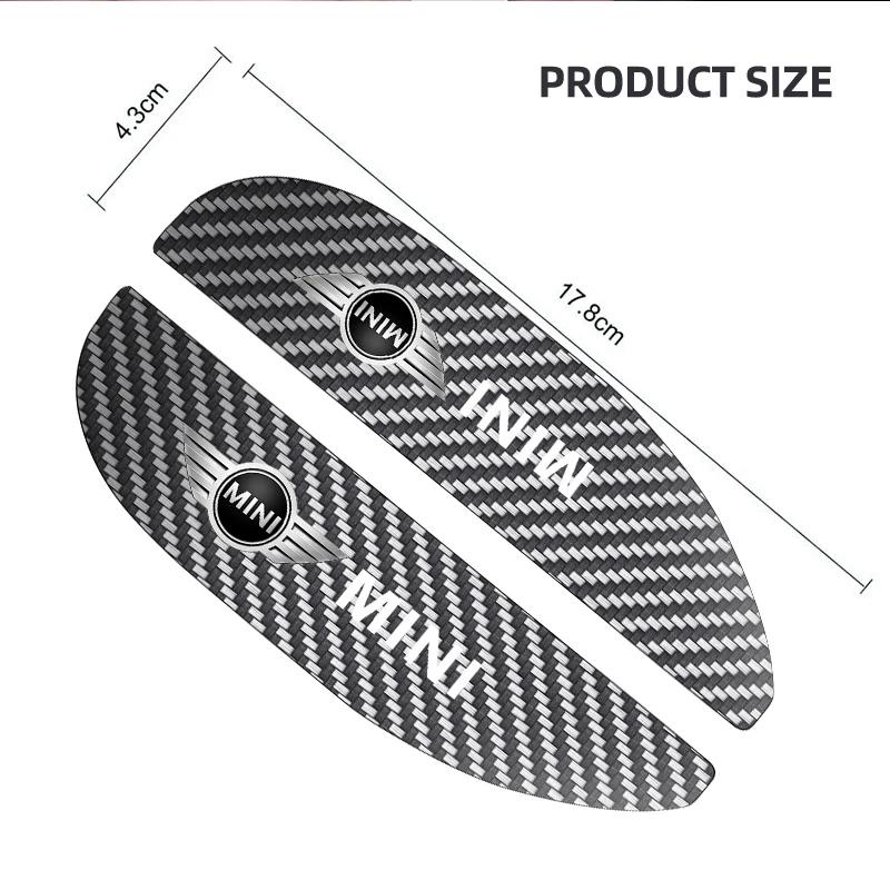2 szt. Nowe naklejki na brwi przeciwdeszczowe na lusterka boczne samochodu z włókna węglowego Dla BMW Mini Cooper R56 R50 R53 F56 R60 2011 2012 2013 2018 2019