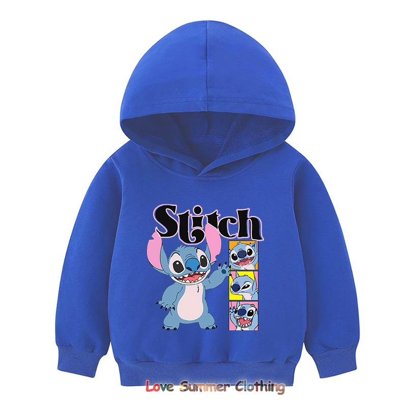 Stitch Hoodie for Kids HD Print Boys Girls Pullover Brother Sister Matching Hoodies Polyester  Casual Girls Sweatshirt Fall Age 4-14