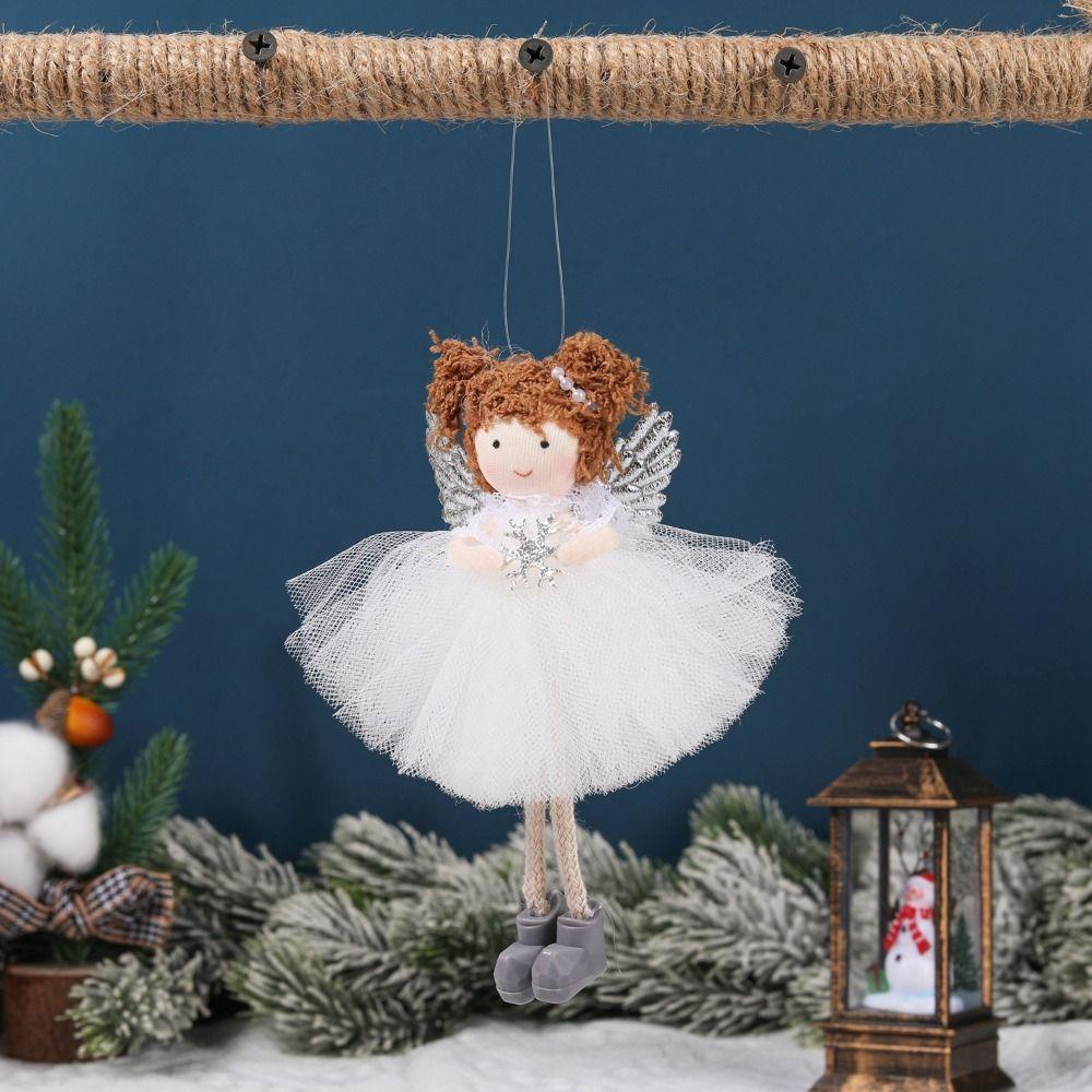 Durable Plush Angel Pendant Handmade Xmas Angel Ornaments Christma Doll Ornaments  Wedding Party