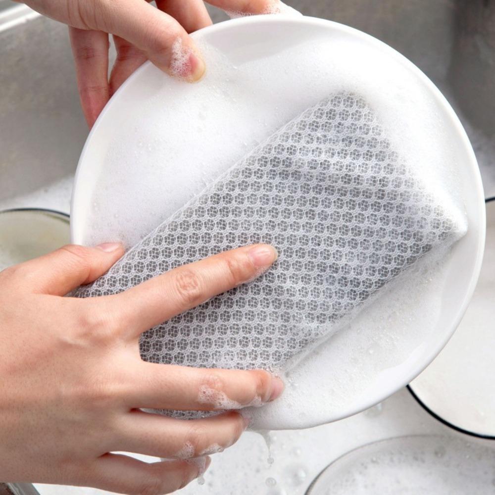 Mesh absorbent sponge wipe kitchen decontamination dishwashing cotton brush pot dishwashing sponge easy to foam scouring cloth to remove oil