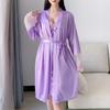 Women Fashion Soft Satin Two-Piece Pajamas Sets Ice Silk Nightgown Sleepwear