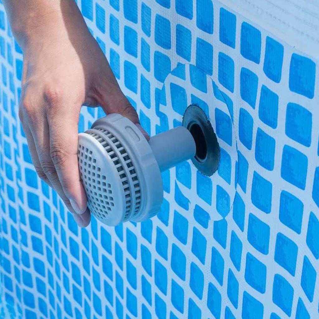 Above Ground Swimming Pool Part Kit with Outlet Strainer Grid & Inlet Nozzle and Pool Plug Stopper for Water Circulation