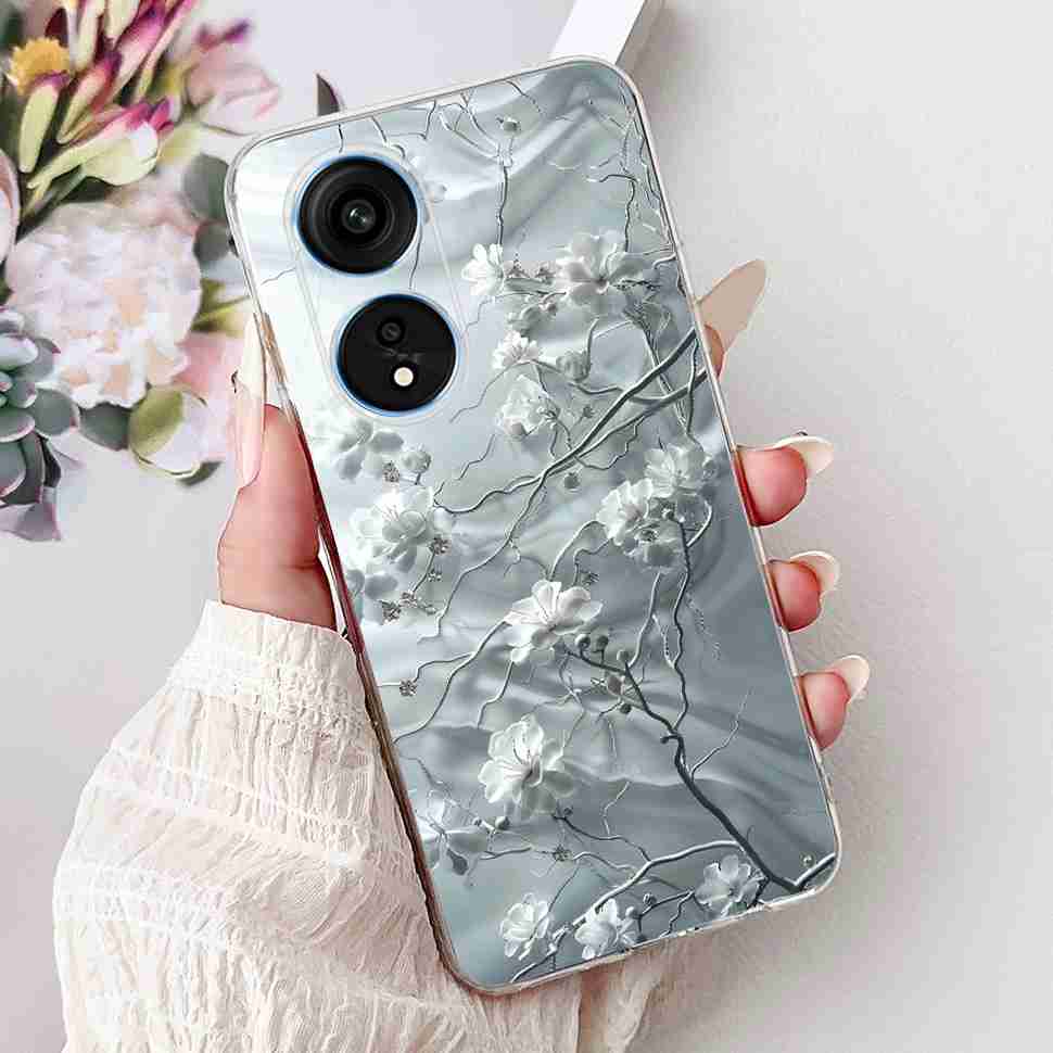 For Oppo A1 Pro 5G 6.7" Case Fashion Flower Painting Soft Silicone TPU Back Cover For Oppo A1 Pro a1 Pro PHQ110 Cases Bumper