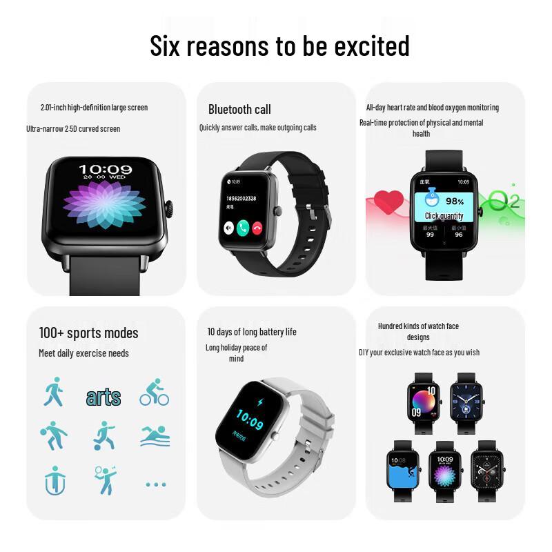 Newmine Smart Sports Watch with Bluetooth Call & Health Monitoring (CN version)