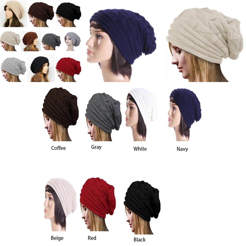Cozy Fashion Spring Winter Slouch Ski Crochet Knit Slouchy Beanie Beret Hat For Women