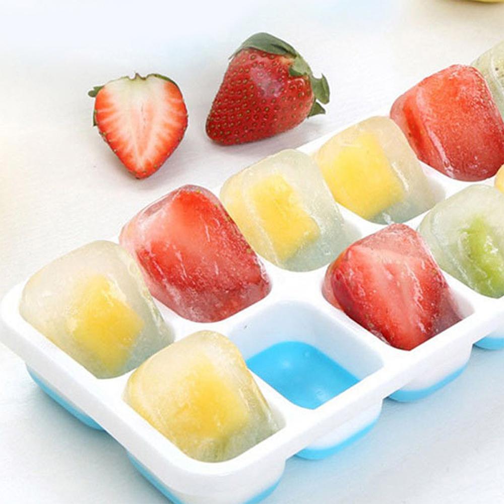 1PC Ice Cube Tray 14 Grid Silicone Ice Cube Mold With Removable Lid Ices Maker Kitchen Gadget Bar Tools