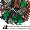 130 Windows, Doors, Streetlights, and Staircases, Building Block House Accessories, Compatible with Classic Building Blocks, for Kids Ages 6 and Up