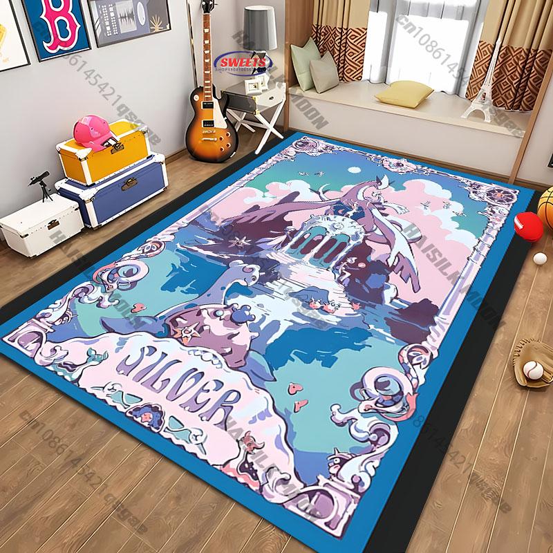 

1PC Pokemon Retro Cartoon Rayquaza Lugia Carpet Living Room Bedroom,Office Areas Rug,Durable Machine Washable Mat Gift for Kids 40x60cm