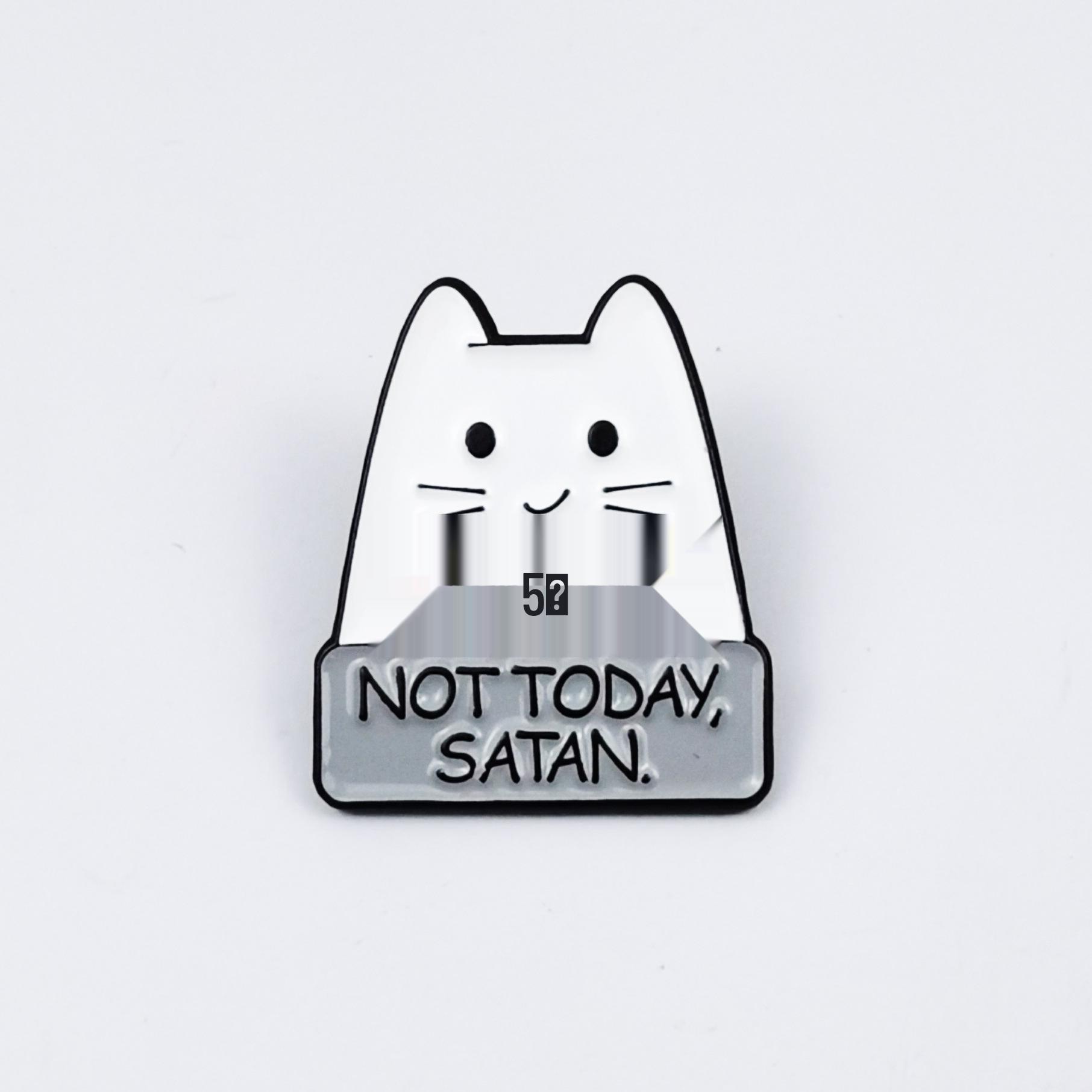 Cute Cartoon Cat Brooch - Creative Metal Accessory for Backpacks