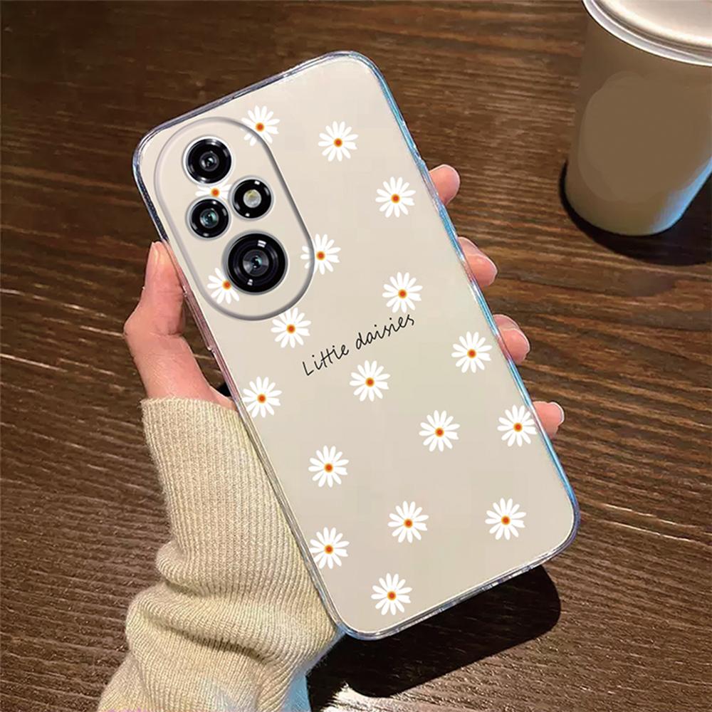 For Honor 200 Lite 200Pro 200 Smart Transparent Clear Cover Silicone Rose Flower Oil Painting Lavender Phone Case for Honor200