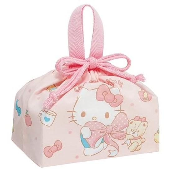 Skater Lunch Bag Children Drawstring Made Japan Sanrio Hello Kitty Big Ribbon Girls KB7-A