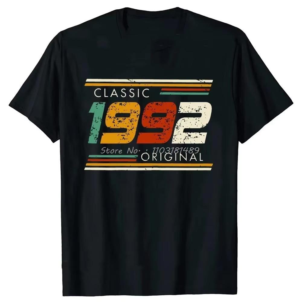 Hergestellt 1992 Geburtstagsgeschenke 32 Jahre alt 32. Geburtstag Geschenk T-Shirt Männer Bedrucktes T-Shirt Mode Kurzarm Jubiläums-Tee Tops