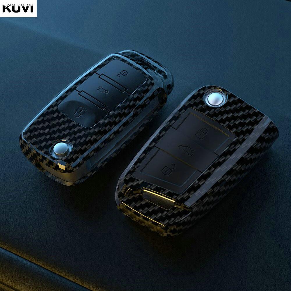 Carbon Fiber Abs Auto Key Fob Cover Case Housing Fit For Vw Volkswagen Polo Tiguan Passat Golf 7 Mk Jetta Skoda Kodiaq Superb Octavia Seat