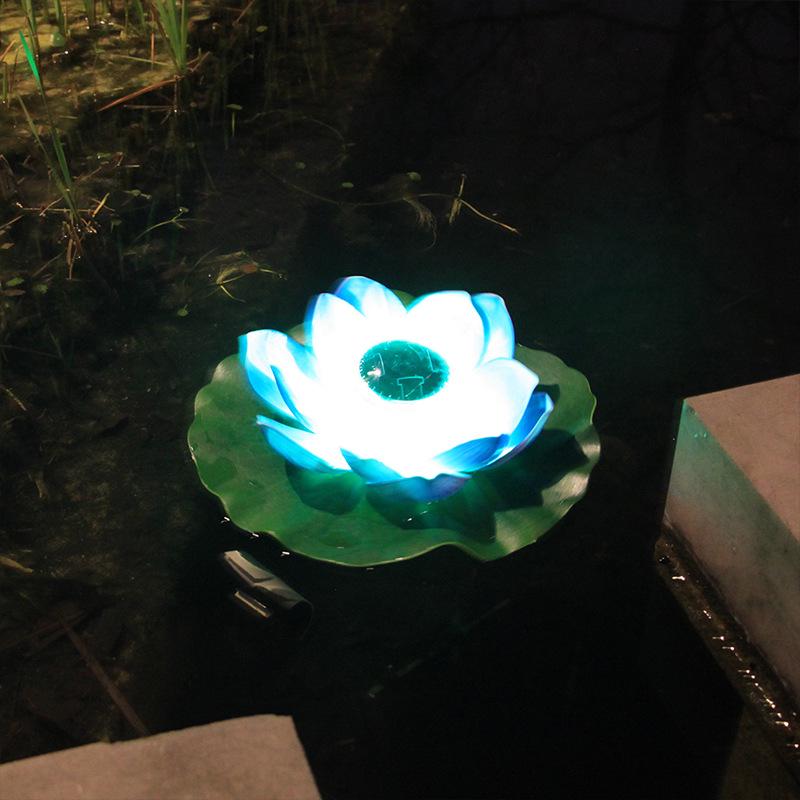 Solar Lotus Floating Pond Lamp - Waterproof Garden Wishing Light