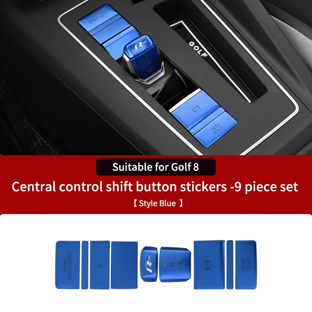 T282026 Hot VOLKSWAGEN Car Interior Central Control Panel Shift Button Sticker Door Unlocking Suitable for Volkswagen Golf 8 MK8 GT