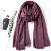 105*190cm One Piece Women Oversize Solid Plain Scarf Shawls Head Wraps Viscose Cashmere Muslim Frayed Hijabs Pashmina